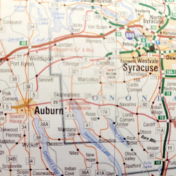 I Love New York State Complete Full Road Map Highways, Routes, Roads 26"x36'' - Picture 3 of 8